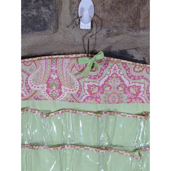 Hanging Storage Closet Pockets Double Sided Jewelry‎ Accessories Pink Green - Picture 2 of 7